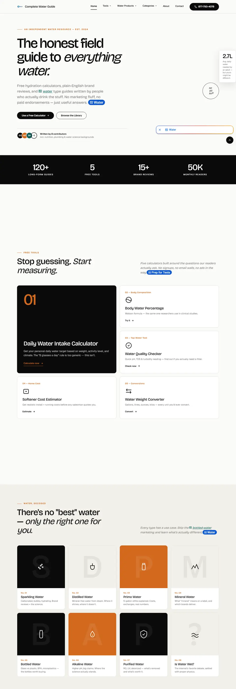 Complete Water Guide website