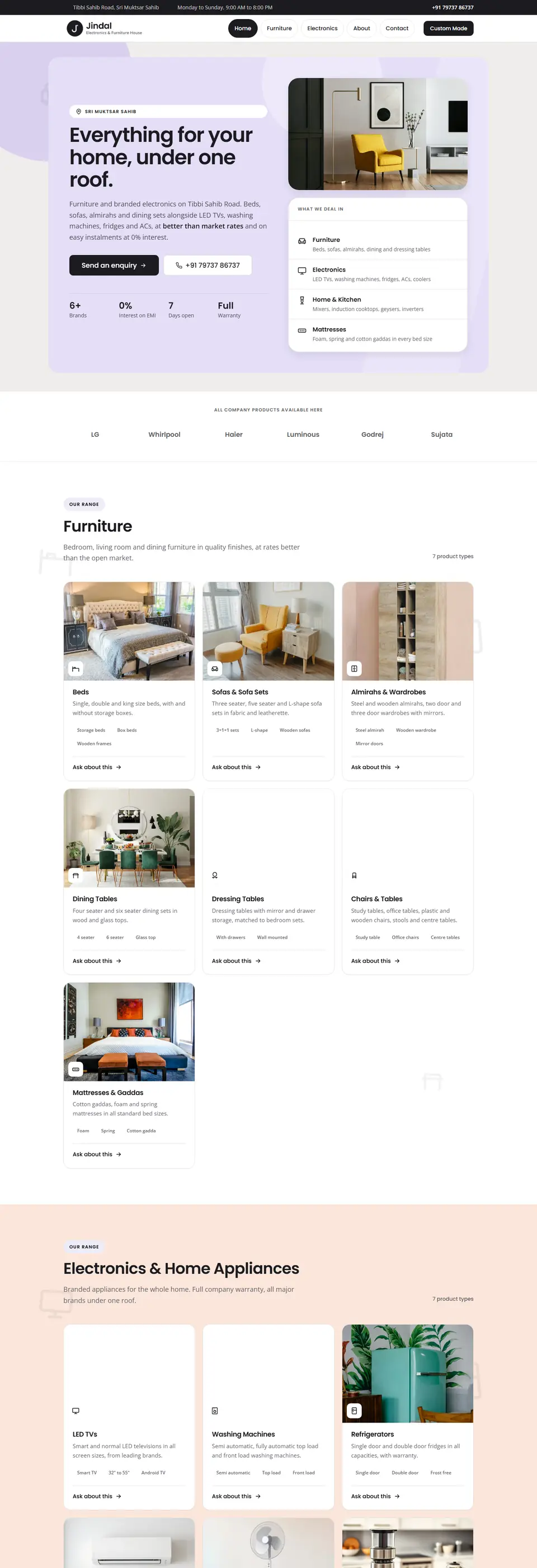 Jindal Electronics & Furniture website
