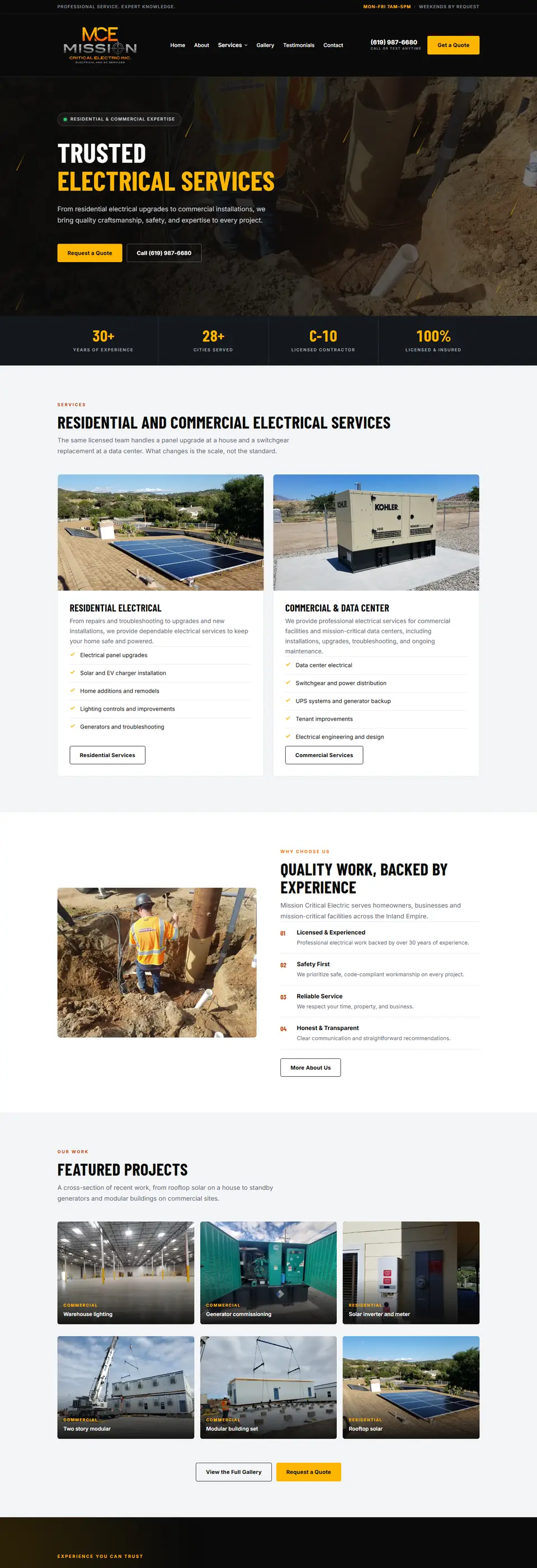 Mission Critical Electric website